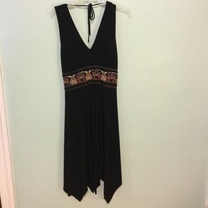 Black dress with handkerchief hem